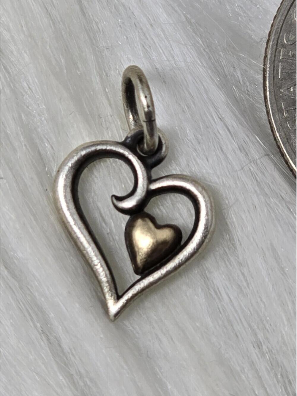 James Avery Sterling Silver & 14k Joy Of My Heart Charm